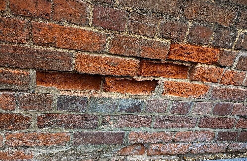 Spalling bricks